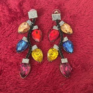 Fun Christmas lights earrings!